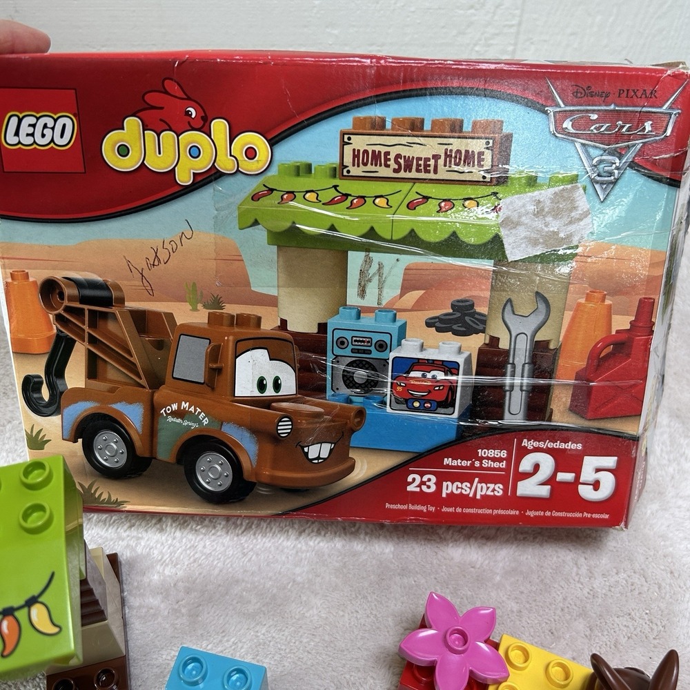 LEGO Duplo Disney Cars MATER'S Shed Tow Truck 99% Complete & Mickeys Roadster - Picture 9 of 9